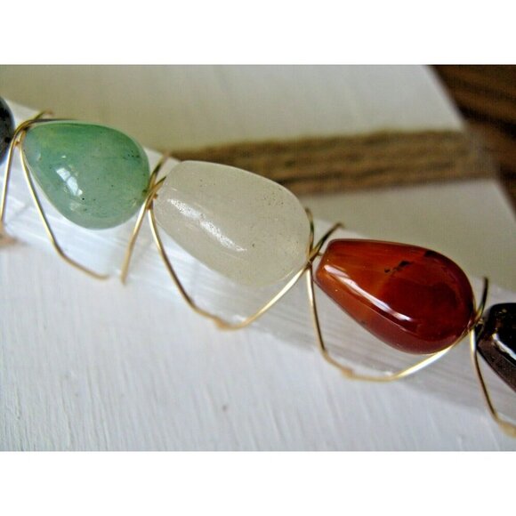 New Natural Shimmer Frosty Selenite Crystal Wand with Natural Chakra Gemstones - Picture 11 of 12